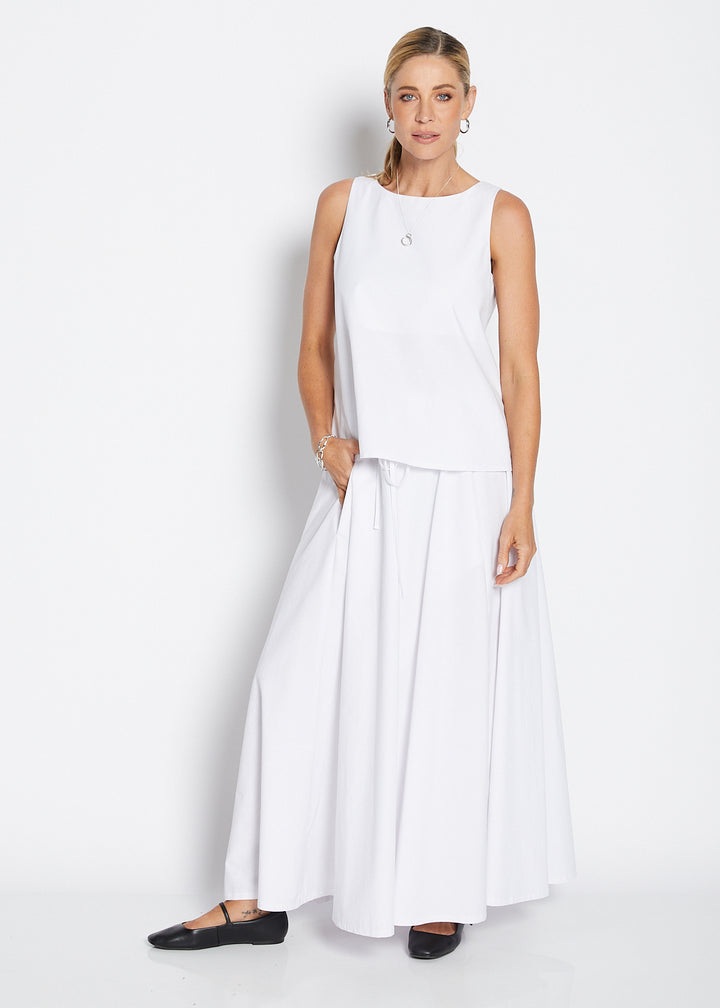 Coola Bravo cotton reversible tank in white