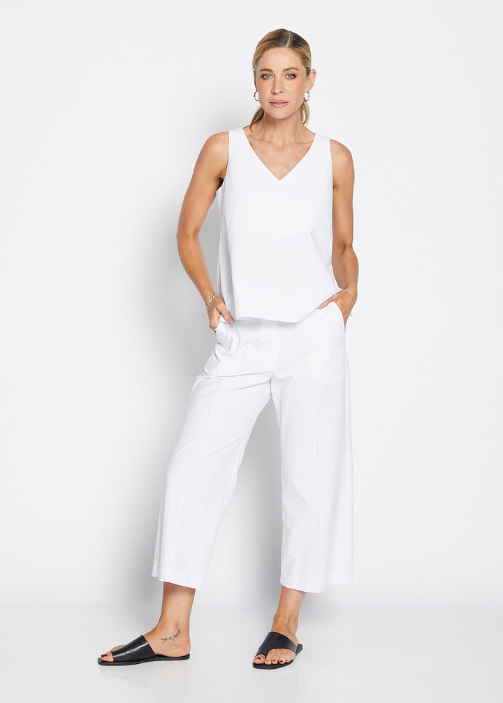 Coola Bravo cotton reversible tank in white