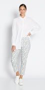 Philosophy Australlia Easy printed Bengaline 7/8 fitted pant in Deco, sustainable slow fashion made in Australia