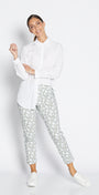 Philosophy Australlia Easy printed Bengaline 7/8 fitted pant in Deco, sustainable slow fashion made in Australia