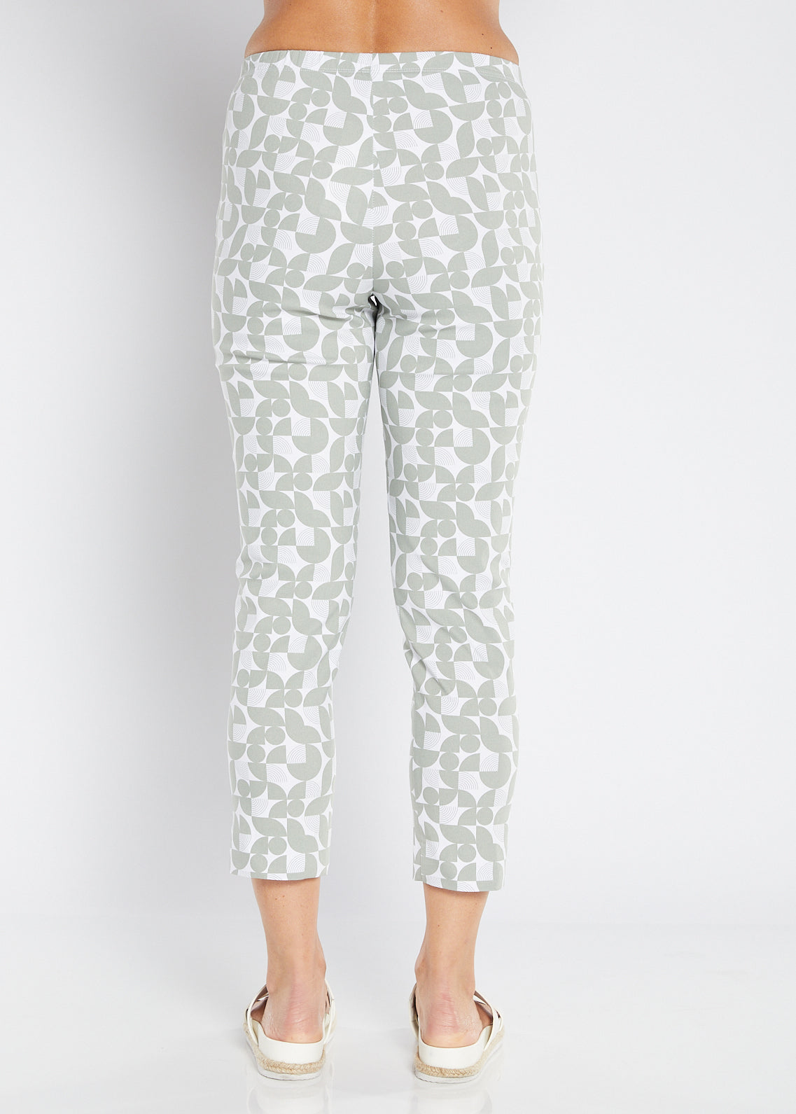 Philosophy Australlia Easy printed Bengaline 7/8 fitted pant in Deco, sustainable slow fashion made in Australia