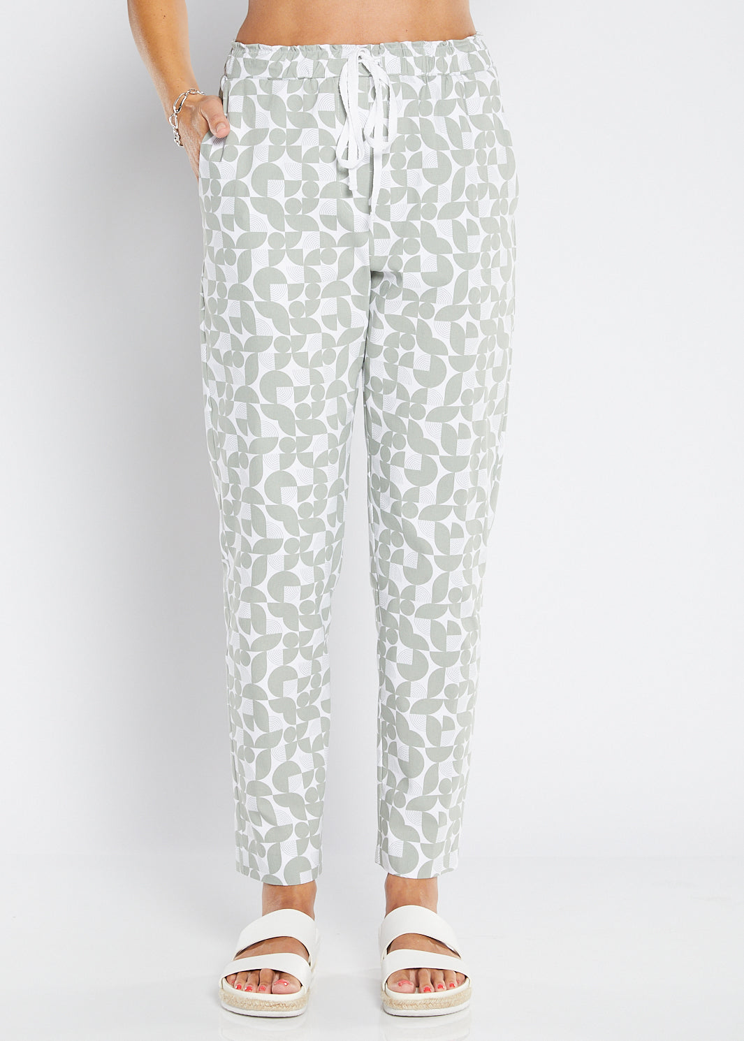 Philosophy Australia Travel printed Bengaline relaxed pant in Deco, sustainable slow fashion made in Australia