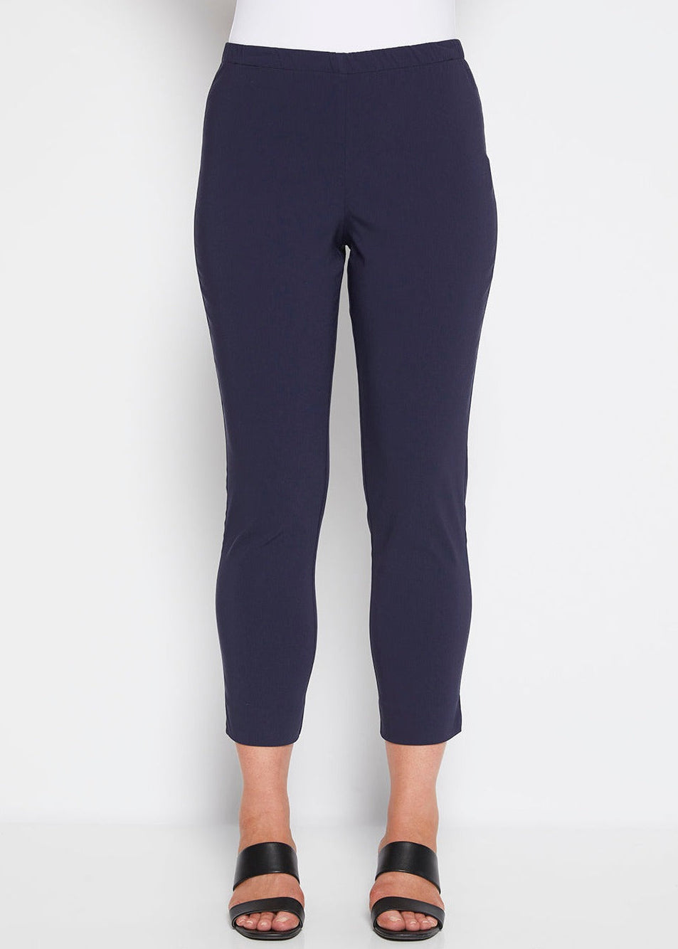 Everyday Miracle Bengaline Women's 7/8th length slim-cut pants in french navy.