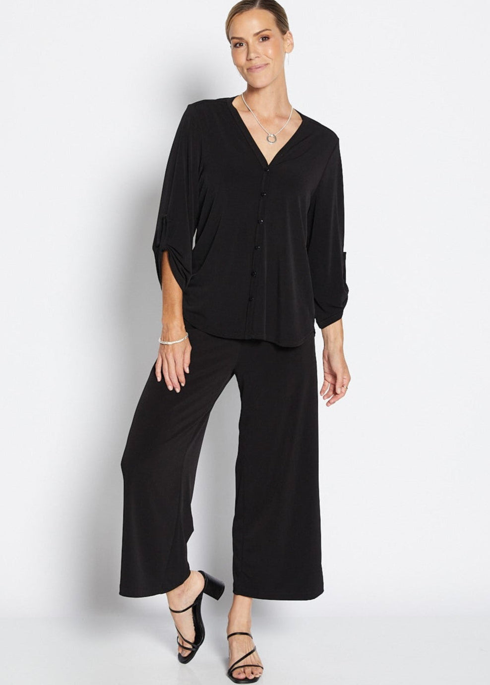 Lundie Foundation slinky jersey culotte in black