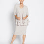 Twins Foundation slinky jersey swing jacket and tank set in champagne
