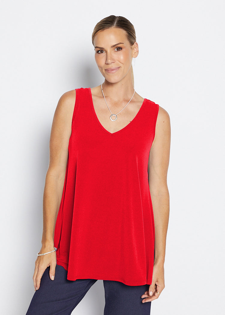Sun Foundation slinky jersey reversible swing tank in red