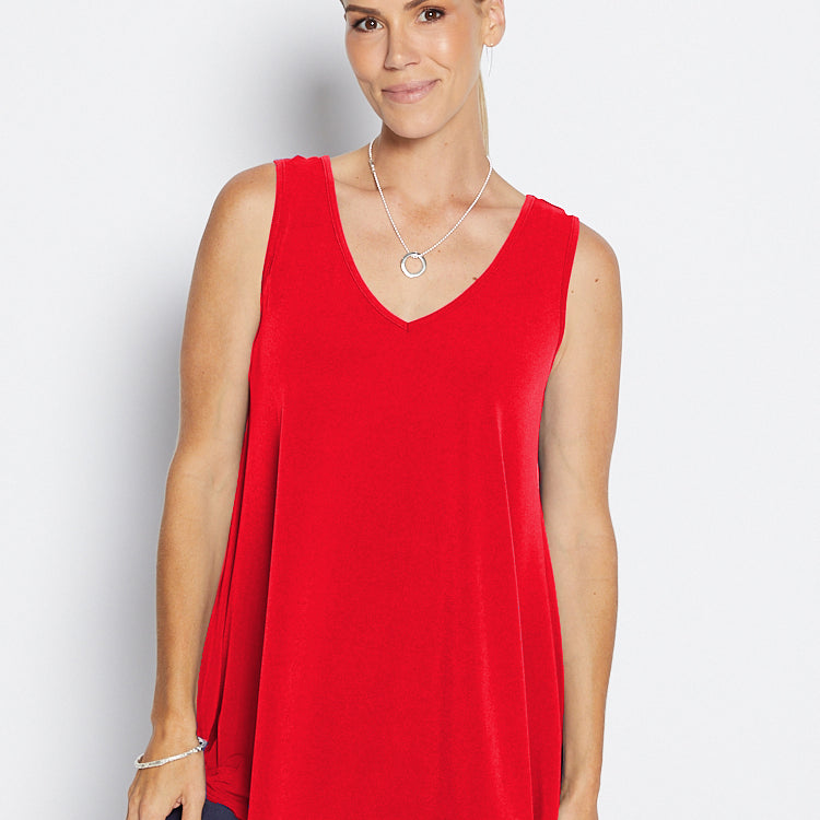 Sun Foundation slinky jersey reversible swing tank in red