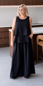 Philosophy Australia Franco ultra-wide  Women's pants in black, made in Australia