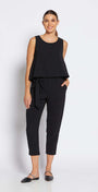 Philosophy Australia Women's Kenzie Resort Tapered-Leg Black Pants with Belt - Made in Australia