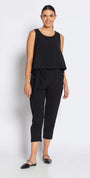 Philosophy Australia Women's Kenzie Resort Tapered-Leg Black Pants with Belt - Made in Australia