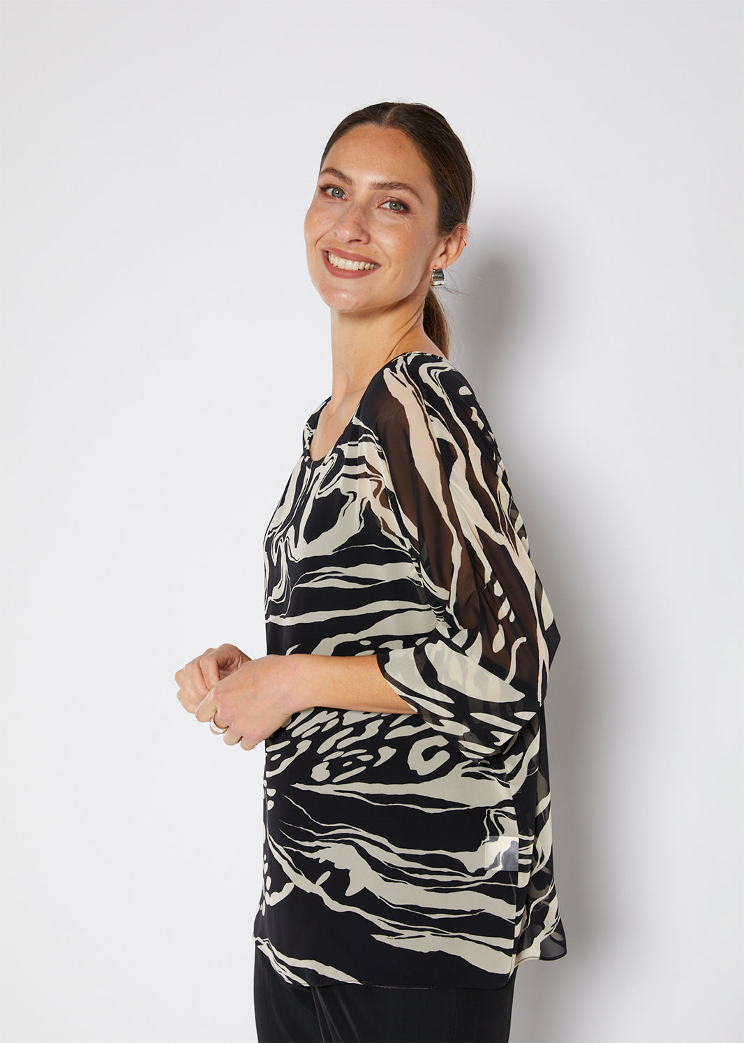 Philosophy Australia Kirsty Chiffon Tunic in Folklore, made in Australia