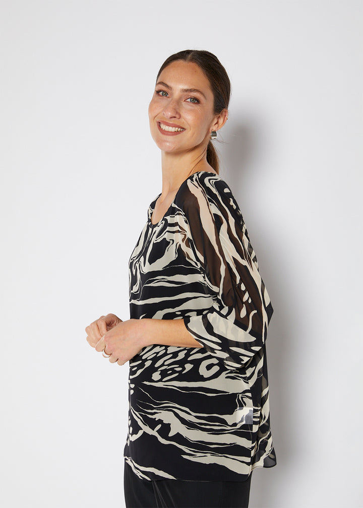 Philosophy Australia Kirsty Chiffon Tunic in Folklore, made in Australia