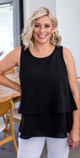 Philosophy Australia Magic layer  Women's top in black, made in Australia