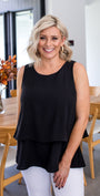 Philosophy Australia Magic layer  Women's top in black, made in Australia