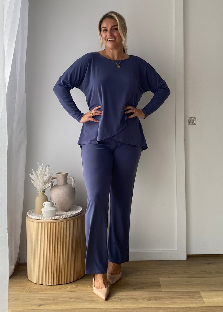 Curve Foundation slinky jersey petal hem tunic in French blue