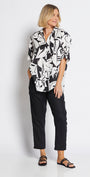 Philosophy Australia Quandry Linen Shirt in Black Jungle Print