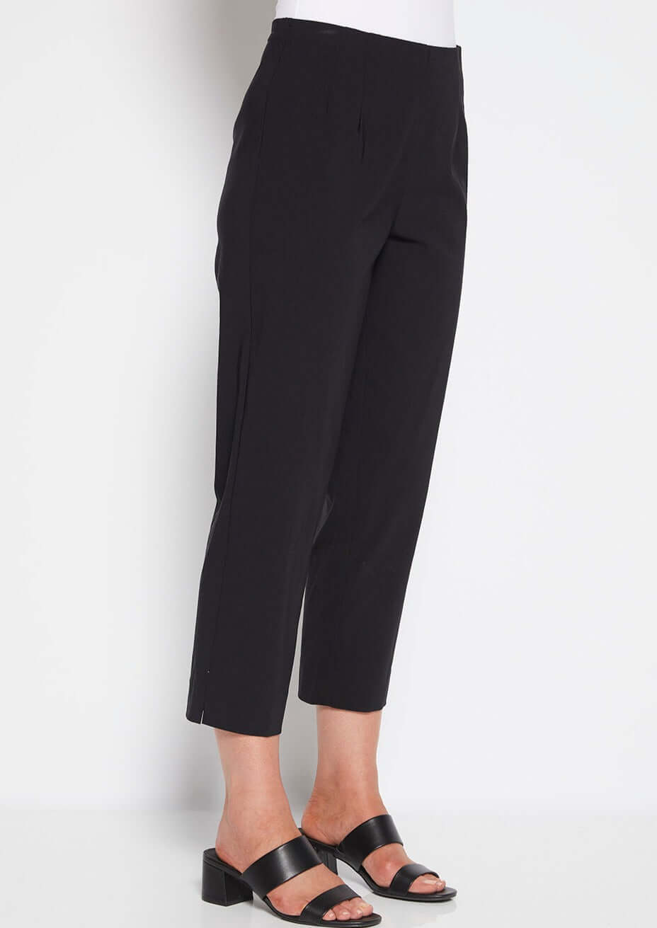 Wow Miracle Bengaline Women's 7/8th length straight-cut pants in black.