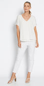 Philosophy Australia Easy printed Bengaline 7/8 fitted pant in Zebros, sustainable slow fashion made in Australia