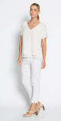 Philosophy Australia Easy printed Bengaline 7/8 fitted pant in Zebros, sustainable slow fashion made in Australia