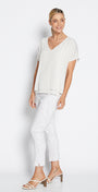 Philosophy Australia Easy printed Bengaline 7/8 fitted pant in Zebros, sustainable slow fashion made in Australia