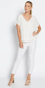Philosophy Australia Easy printed Bengaline 7/8 fitted pant in Zebros, sustainable slow fashion made in Australia