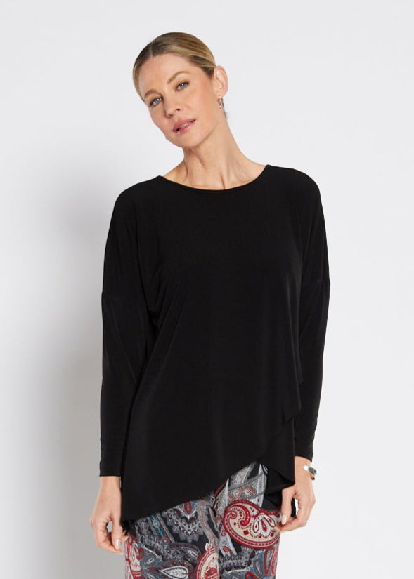 Curve Foundation slinky jersey petal hem tunic in black