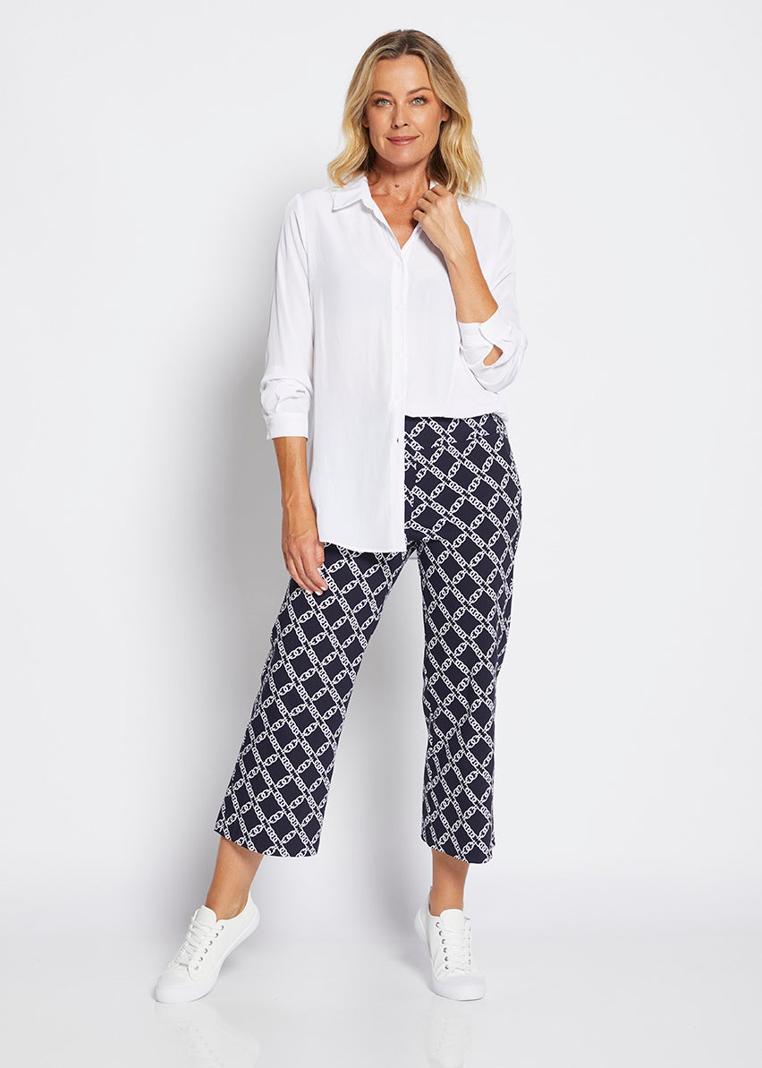 Ticket Zenya printed Bengaline culotte in Chains