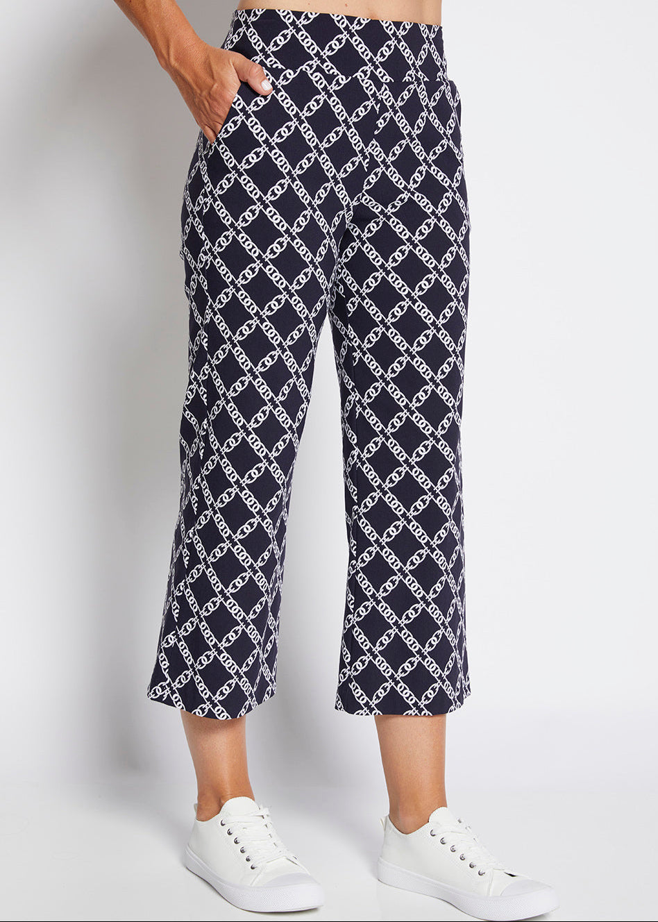 Ticket Zenya printed Bengaline culotte in Chains
