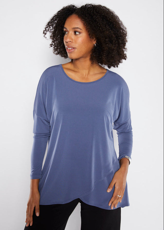 Curve Foundation slinky jersey petal hem tunic in French blue