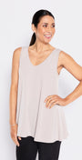 Sun Foundation slinky jersey reversible swing tank in champagne