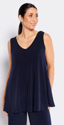 Sun Foundation slinky jersey reversible swing tank in navy