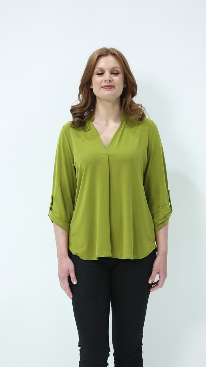 Kafton Foundation slinky jersey tunic in Chartreuse