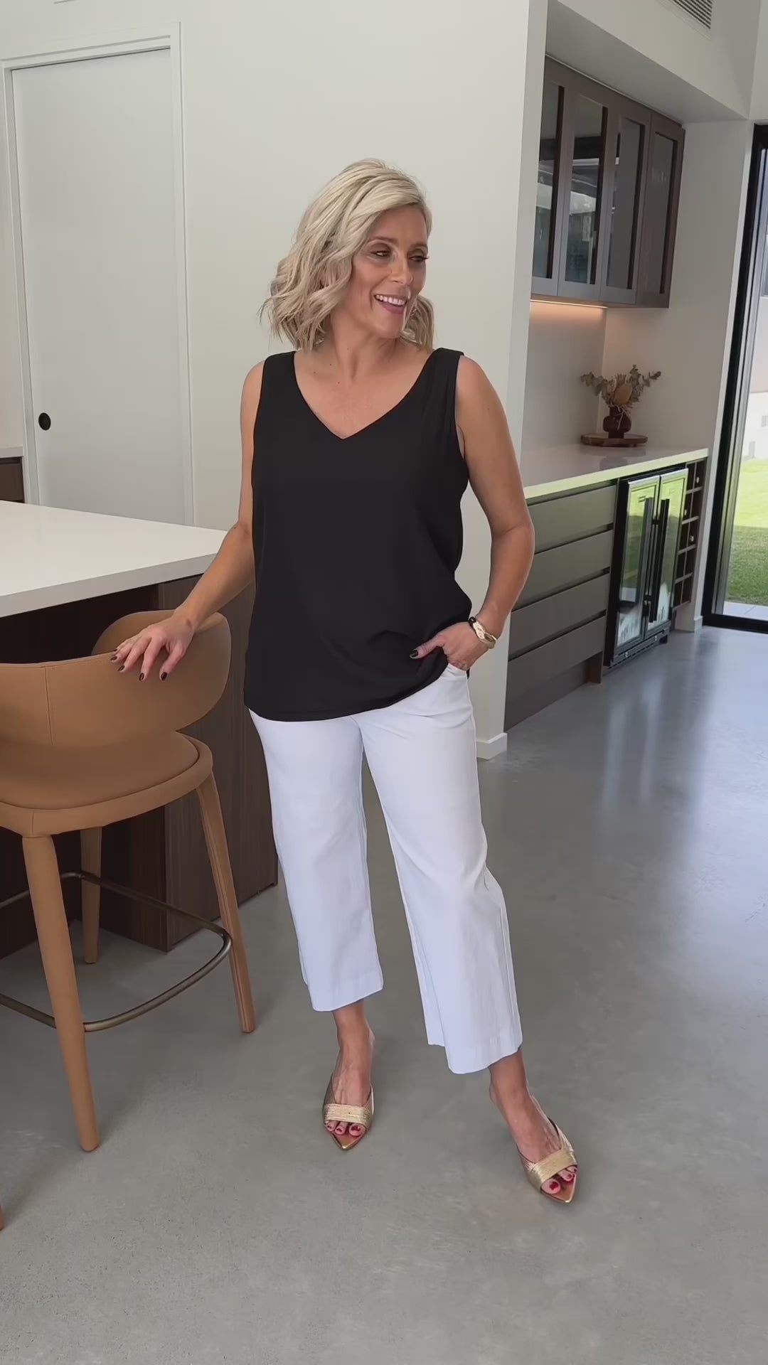 Concert Zenya super stretch Bengaline culottes in white