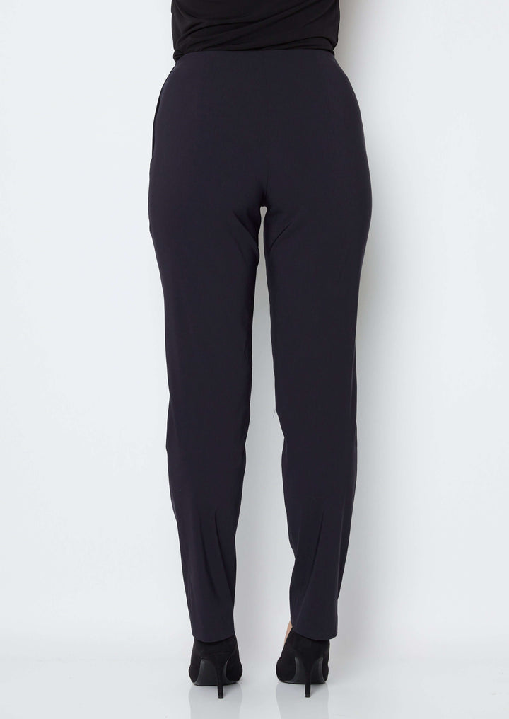 Gem Miracle Bengaline women's full-length straight-cut pants in ink navy.