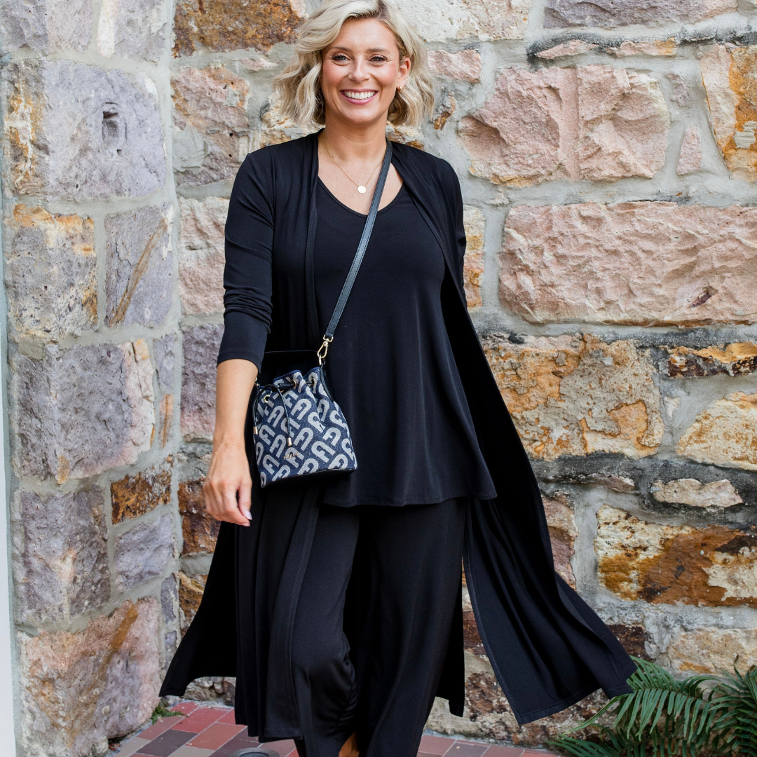 Matrix jersey longline cardigan