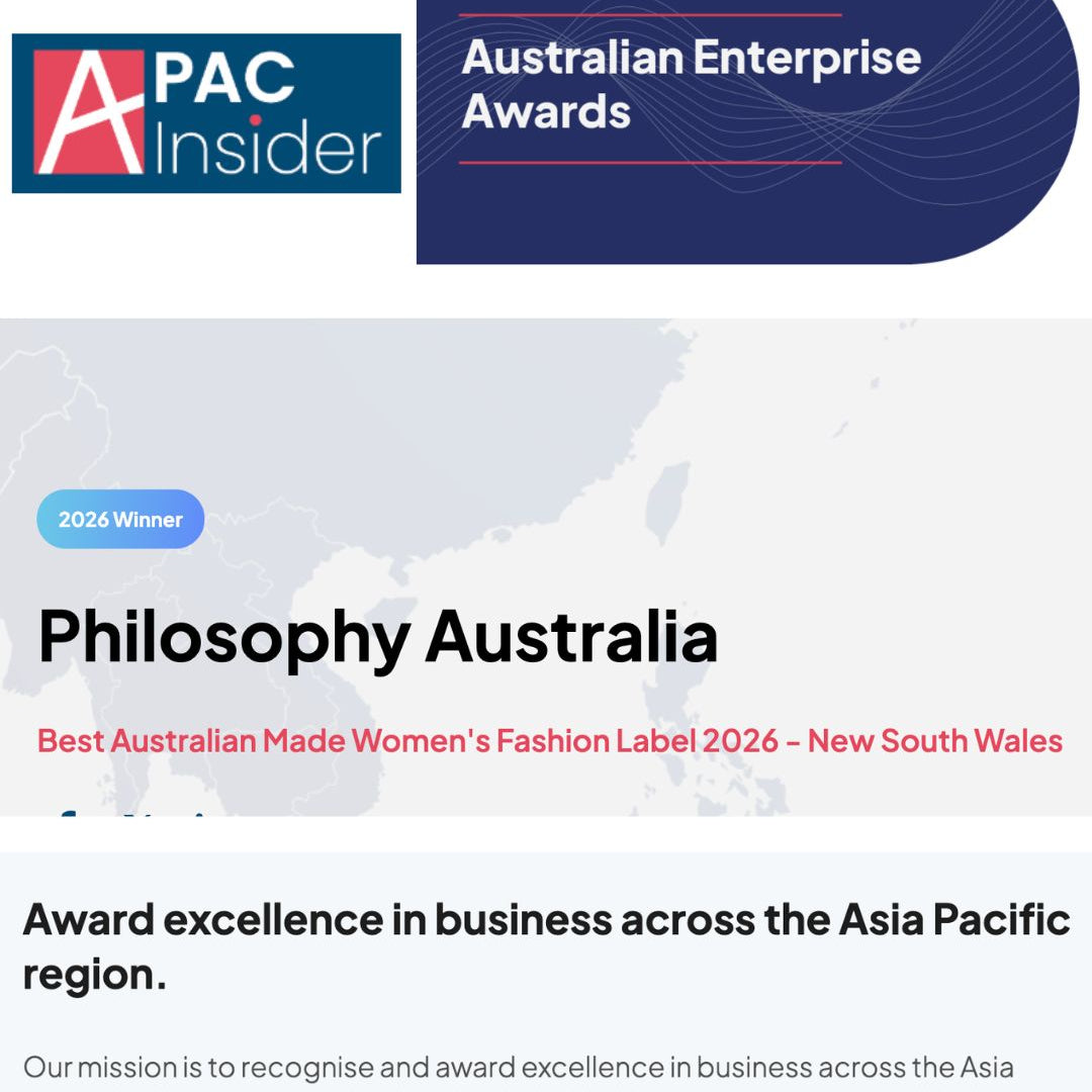APAC Insider Australian Enterprise Awards - 2026 Winner Best Australian Made Women's Fashion Label