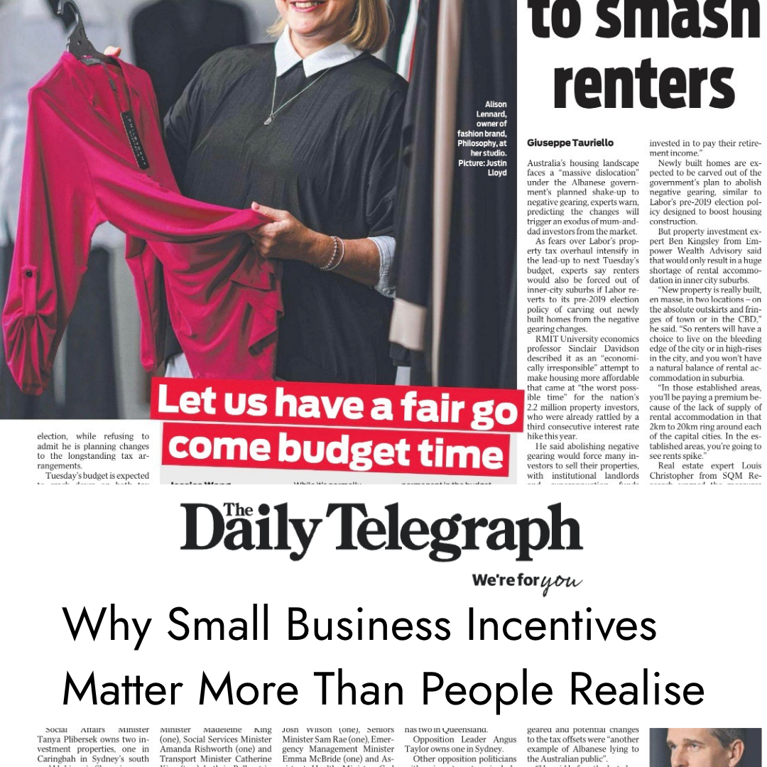 Daily Telegraph - Why Small Business Incentives Matter More Than People Realise