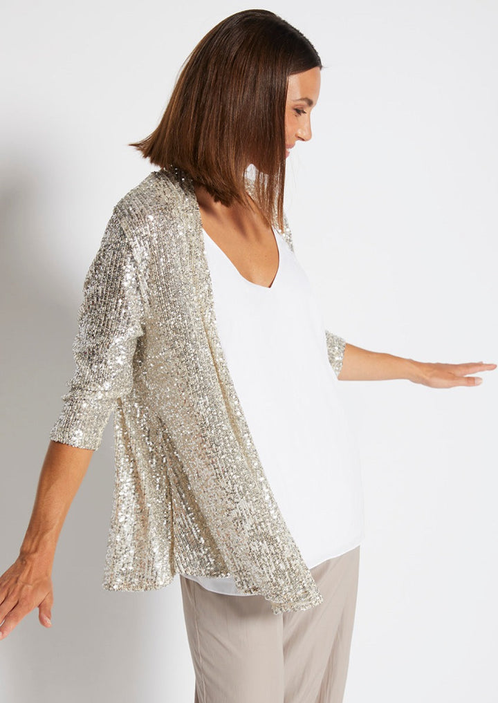 Sally Sparkle sequin jacket in champagne