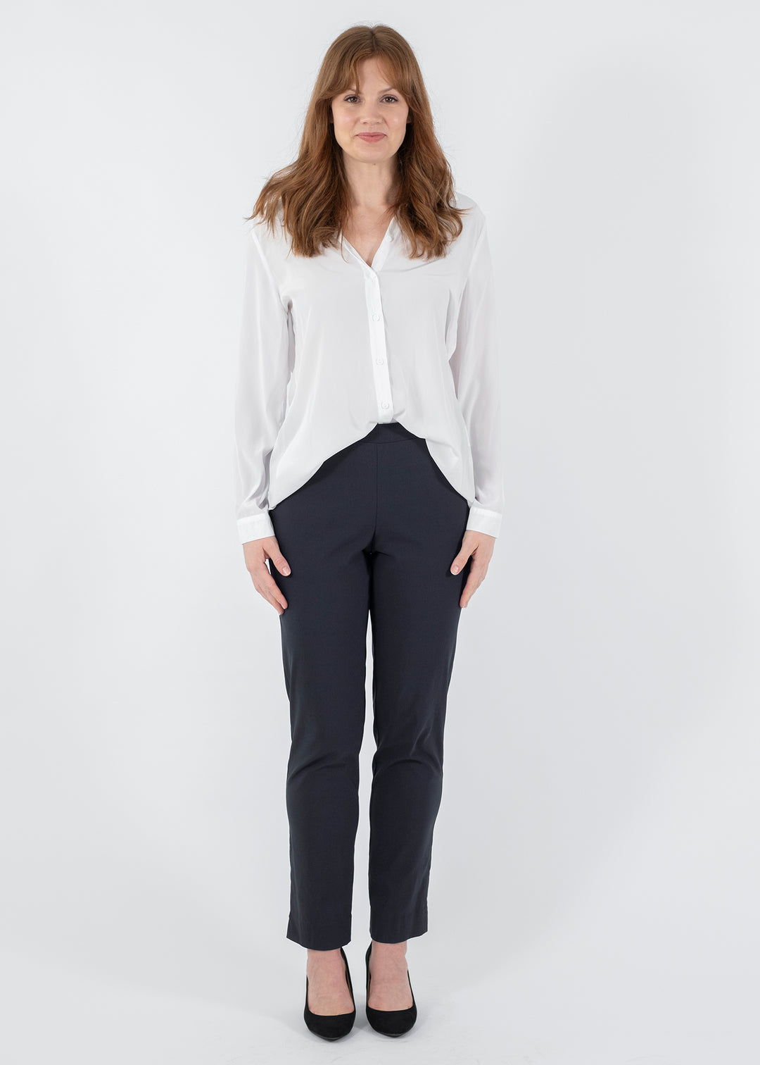 Narrow Miracle Bengaline Pants in French Navy