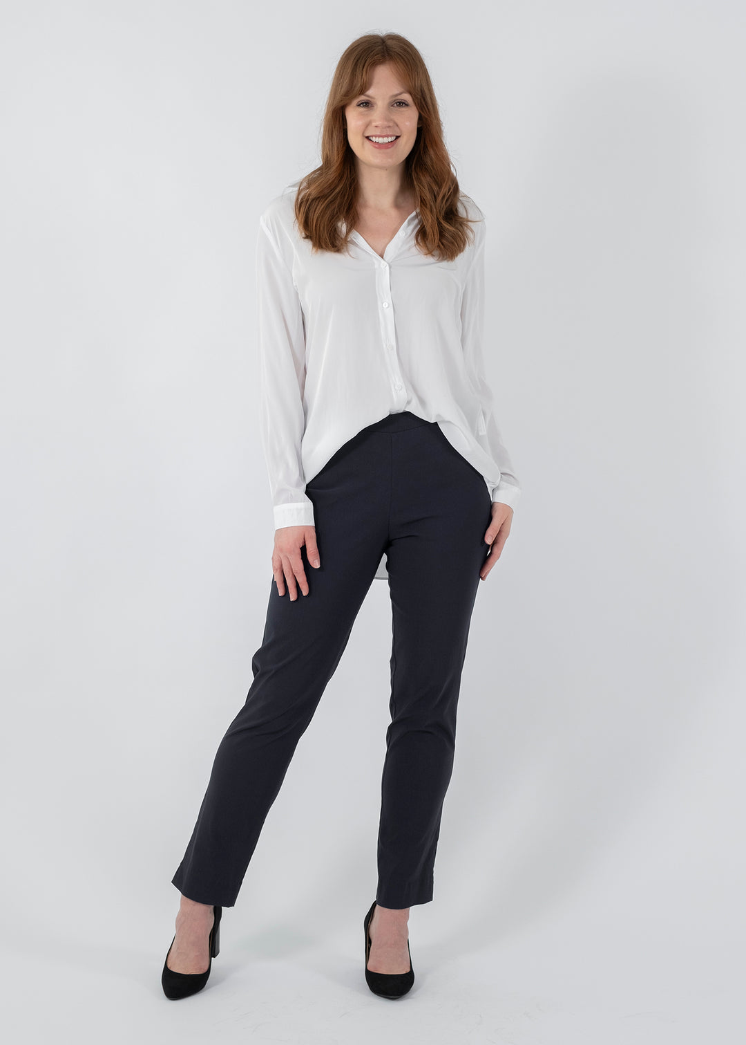Narrow Miracle Bengaline Pants in French Navy