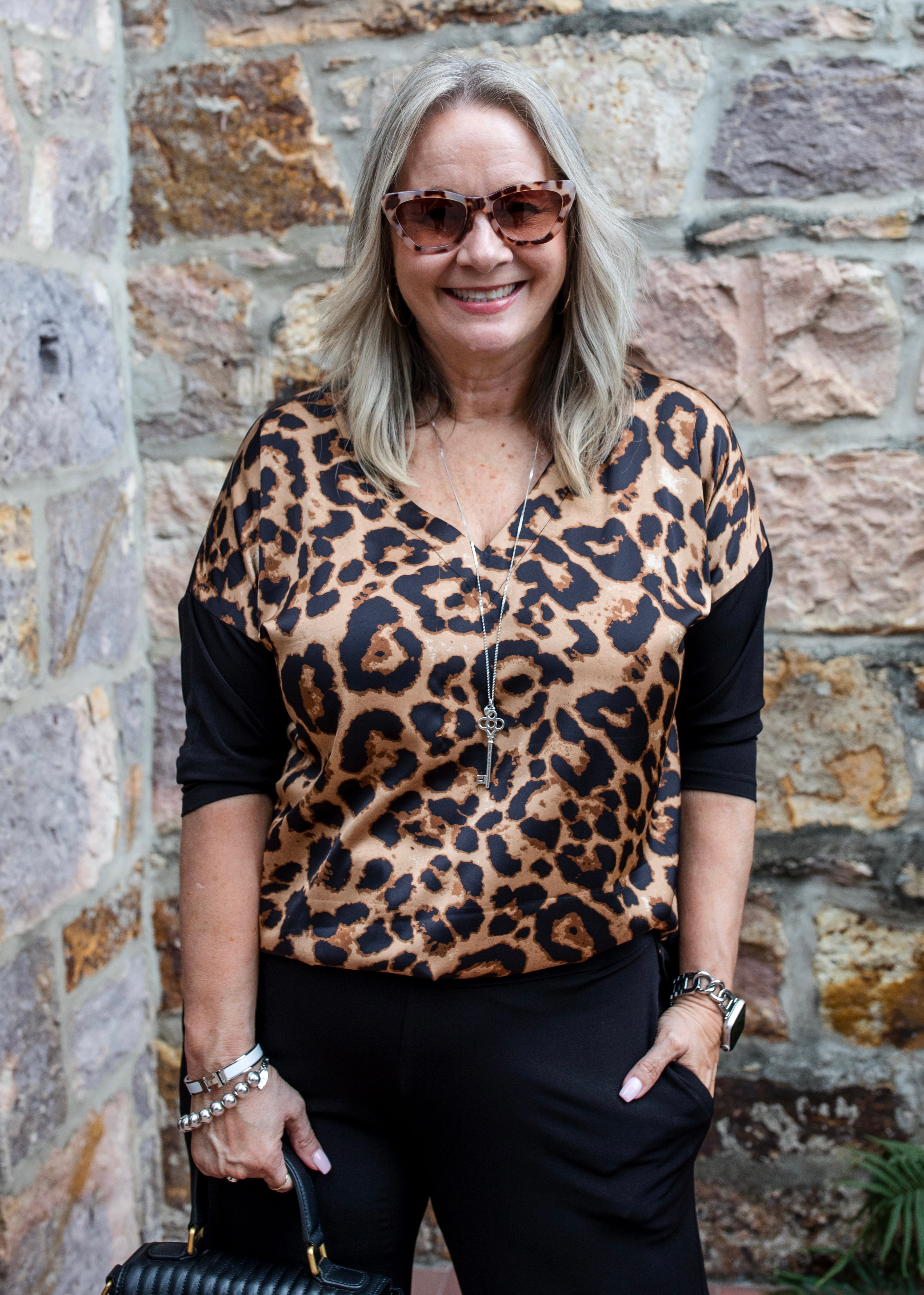 Leea spliced tunic in Zoo print