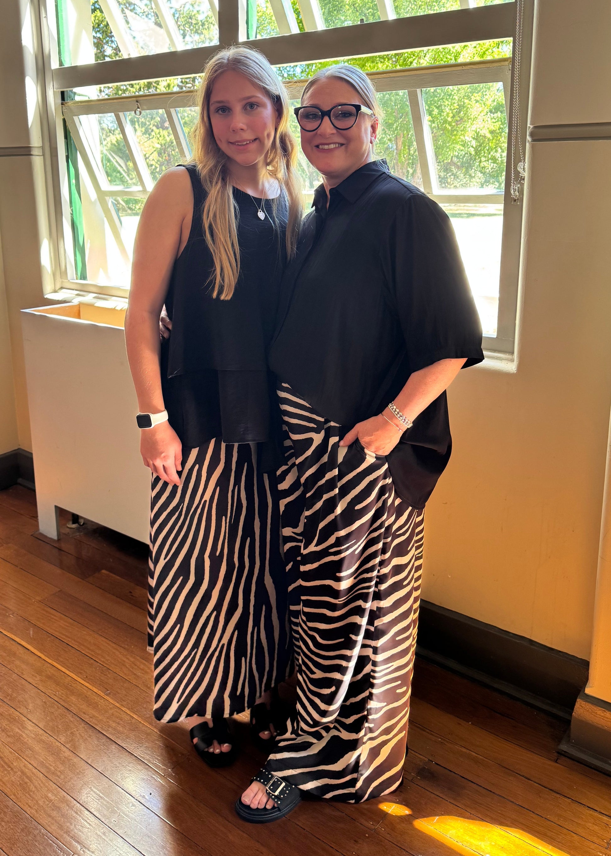 Francine Ruby satin pants in Zebra