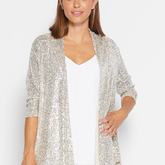 Sally Sparkle sequin jacket in champagne