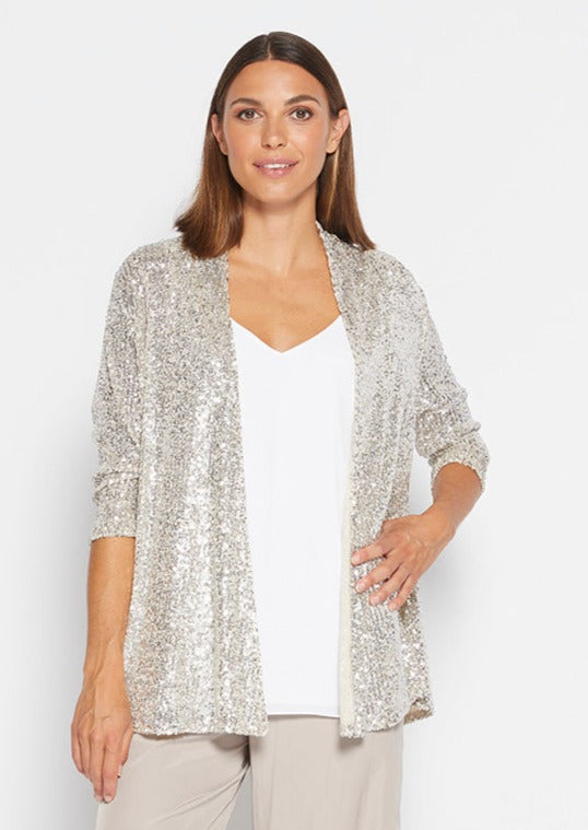 Sally Sparkle sequin jacket in champagne