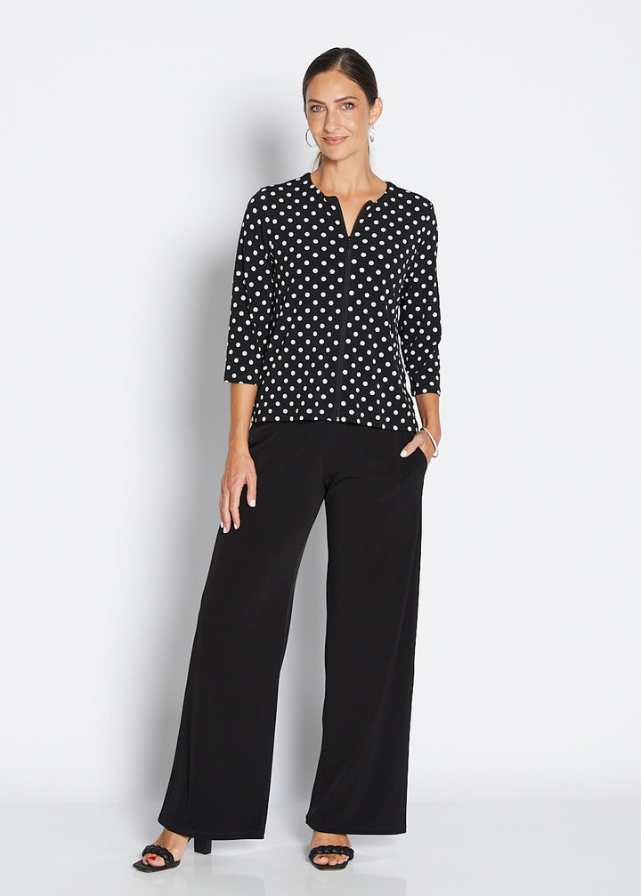 Comet zip slinky jersey top in Aria
