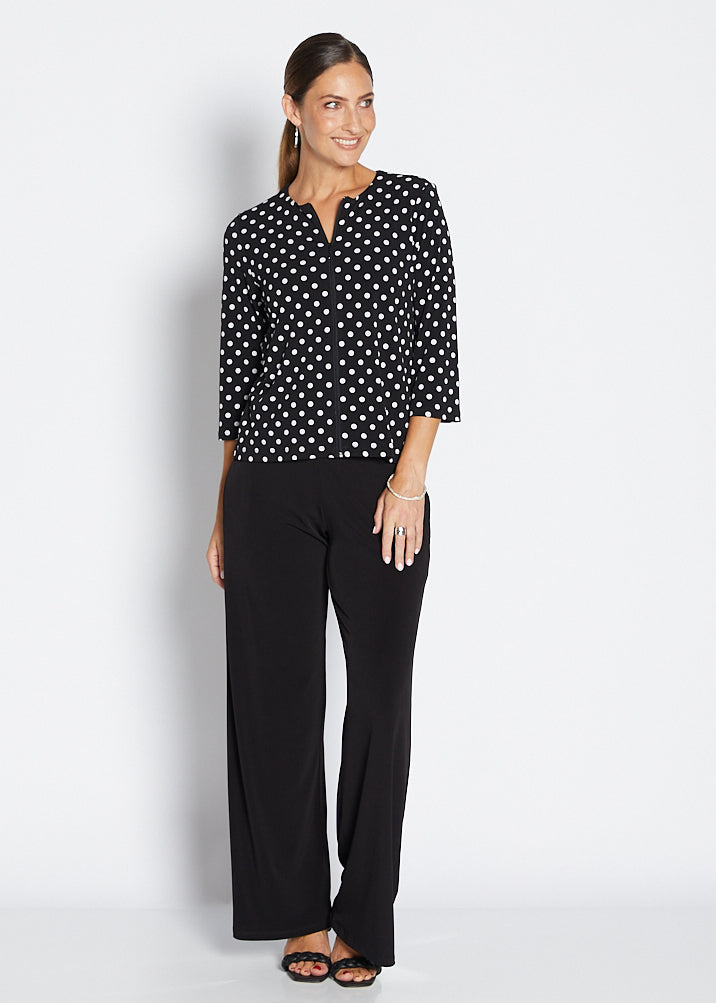 Comet zip slinky jersey top in Aria