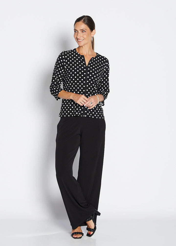 Comet zip slinky jersey top in Aria