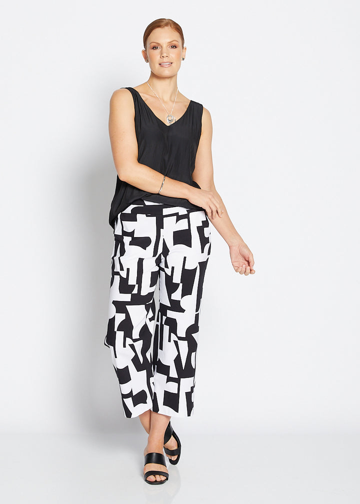 Philosophy Australia Ticket printed Bengaline culotte in Avante, sustainable slow fashion made in Australia