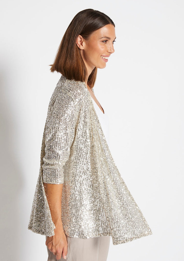 Sally Sparkle sequin jacket in champagne