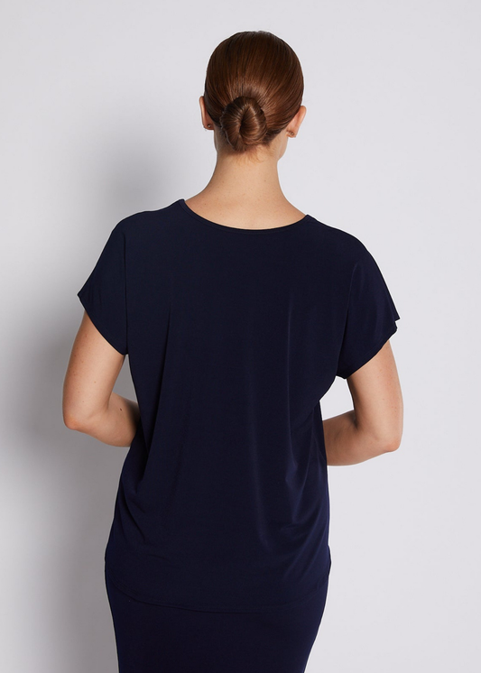 Jersey Reversible Tee Top in Navy